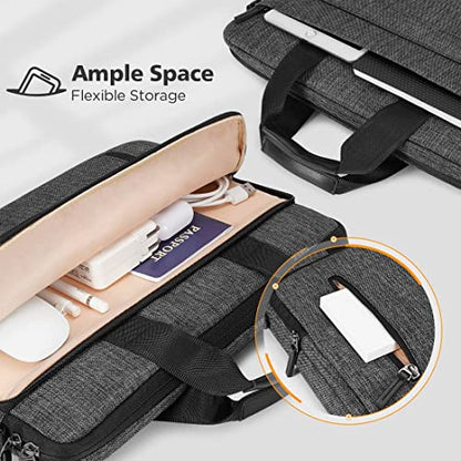 KIZUNA Laptop Bag Case 15.6 Inch Computer Shoulder Messenger Sleeve Briefcase For 16" MacBook Pro M1 M2 Max/MacBook Air 15 M2/16 Lenovo IdeaPad Flex 5i/Thinkbook 16+ /Dell XPS 15, Grey - color: Grey, size: 15-15.6 Inch