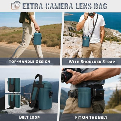 RAINSMORE Camera Backpack Hard Shell for DSLR/SLR Waterproof Camera Bag with Laptop Compartment 15.6 Inch Professional Camera Case with Rain Cover Photography Backpack Bag with Camera Lens Case Green - color: Green