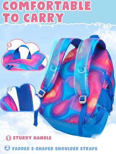 BLUEFAIRY High School Backpack for Girls Boys Middle School Bookbag for Kids Back to School Bag for College with Large Compartment Casual Daypack Mochilas para Niñas Adolescentes 18" Tie Dye Blue - color: Sky Blue
