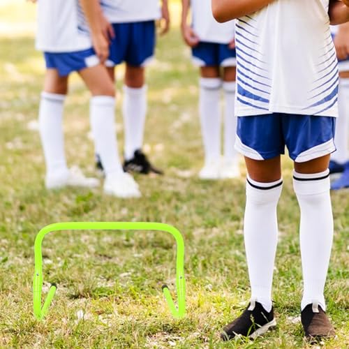 Zerodeko Adjustable 2-Level PVC Plastic Soccer Training Hurdles Set, Wear-Resistant Speed and Agility Hurdles for Football Practice, Foldable Agility Barriers for Speed Training