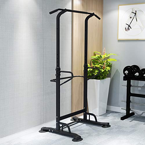 SogesPower Power Tower Pull Up&Dip Station Height Adjustable Strength Training Workout Equipment for Home Gym