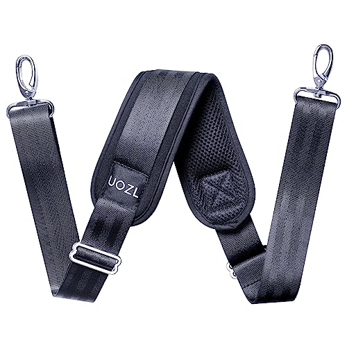 59 Inch Shoulder Straps, Soft with Ultra-Thick Fixed Shoulder Pad, Two Way Independently Adjustable Buckle Replacement Straps for Laptop Bag Messenger Bag Tool Bag Luggage,Black - color: Black, size: 59 inch