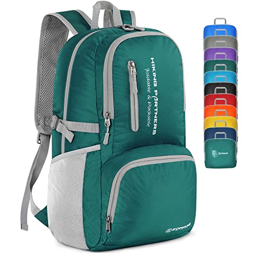 ZOMAKE Lightweight Packable Backpack, 35L Light Foldable Hiking Backpacks Water Resistant Collapsible Daypack for Travel(Dark Green) - color: Dark Green
