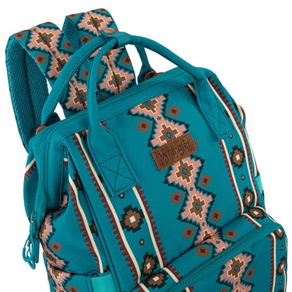 Montana West Wrangler Callie Diaper Bag Backpack with Stroller Straps Multifunction Baby Travel Bag WG2204-9110TQ - color: Turquoise