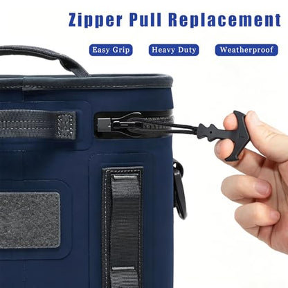 6-Pack Heavy Duty T-Shaped Zipper Pulls Replacement Compatible with Yeti Cooler, Durable Paracord & Strong Plastic Pullers for Coolers, Backpacks, Luggage, Totes – Easy to Install, Universal Fit