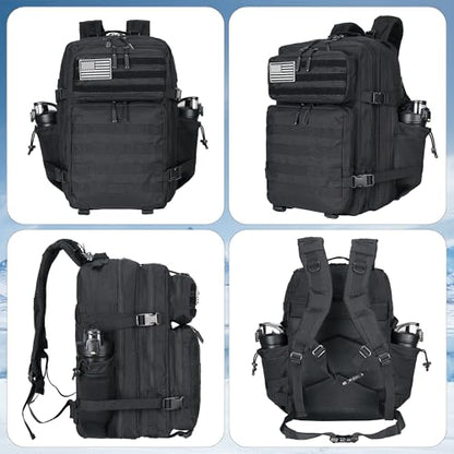 Lovelinks21 45L Tactical Assault Backpack 3 day assault pack with Molle Waterproof backpack Rucksack for Tactical Backpacks (Black) - color: Black