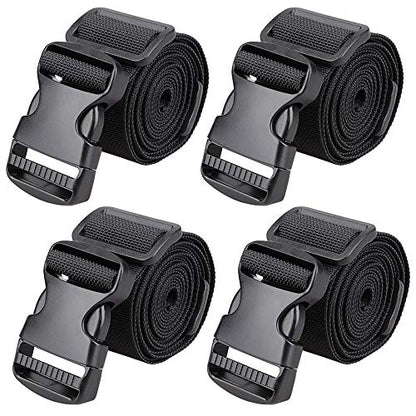 MAGARROW 65" 1.5" Utility Straps with Buckle Adjustable, 4-Pack (Black (4-PCS)) - color: Black, size: 1.5 in x 5.4 ft
