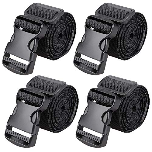 MAGARROW 65" 1.5" Utility Straps with Buckle Adjustable, 4-Pack (Black (4-PCS)) - color: Black, size: 1.5 in x 5.4 ft