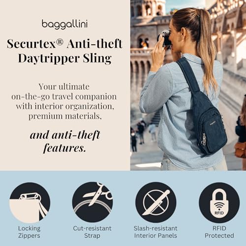 Baggallini Securtex Anti-Theft Daytripper Sling - color: Jam/Dusty Mauve