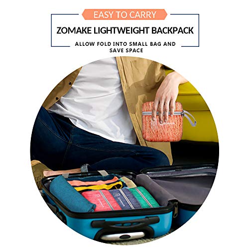 ZOMAKE 25L Ultra Lightweight Packable Backpack, Foldable Hiking Backpacks Water Resistant Small Folding Daypack for Travel(Orange) - color: Orange