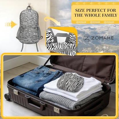 ZOMAKE Ultra Lightweight Hiking Backpack 20L, Packable Small Backpacks Water Resistant Daypack for Women Men(Zebra Print) - color: Zebra Print