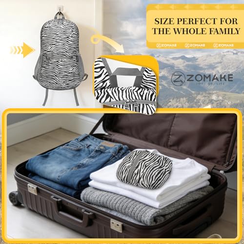 ZOMAKE Ultra Lightweight Hiking Backpack 20L, Packable Small Backpacks Water Resistant Daypack for Women Men(Zebra Print) - color: Zebra Print