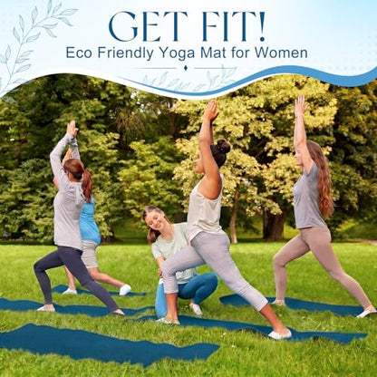 3 mm Thick Yoga Mat Bulk, Non Slip Exercise Workout Fitness Pad for Women Men, Gym Home Yoga Pilates, Easy to Clean, Sturdy PVC - color: Ocean Blue