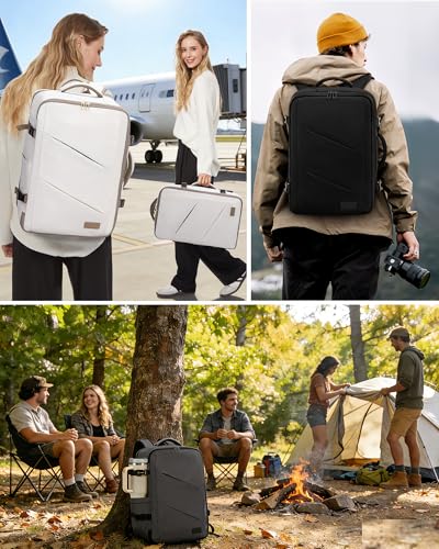 LOVEVOOK Travel Carry on Backpack, Large 40L Personal Item Travel Bag for Men & Women Flight Approved with 3 Packing Cubes, Suitcase Water Resistant Luggage Daypack Business Weekender Bag, Black - color: Black, size: 40L-4Pcs