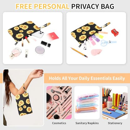 MUSEVOS Clear Backpack for School, Heavy Duty PVC Transparent Bookbag for Girls Stadium Approved See Through Backpack, Sunflowers - color: Sunflowers