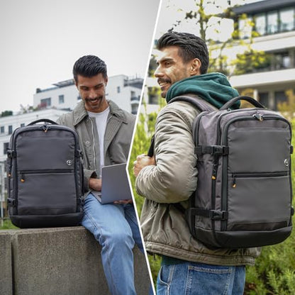 Swissdigital Design Travel Backpack 43L with USB Charging Port Laptop Backpack,TSA Friendly Flight Approved Carry-on Luggage Hand,Business Rucksack Fits 17 Inch Laptop Grey | SD1748-02 - color: Grey