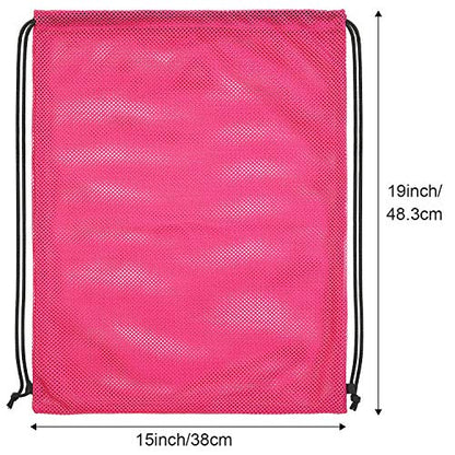 Frienda Mesh Drawstring Backpack Bag Multifunction Bag, Fluorescent Pink - color: Fluorescent Pink