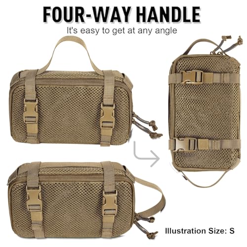 4 Set Tactical Packing Cubes ，Compressible Mesh Duffle Storage Bag,Portable Edc Molle Pouch Organizer. - color: CB