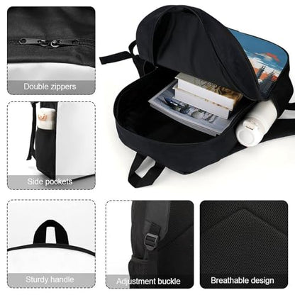Travel Laptop Backpack Slim Durable Lightweight Back Pack Cute Cityscape Small Backpack For Women Men - color: Cityscape
