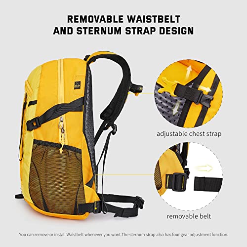 SKYSPER Small Hiking Backpack, 20L Lightweight Travel Backpacks Hiking Daypack for Women Men - color: Lantc20-yellow, size: 20l
