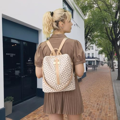 Womens Backpack Purse Leather Anti-theft Large Fashion Designer Travel Backpack Bag Men's Backpack Shoulder Bags - color: C-white