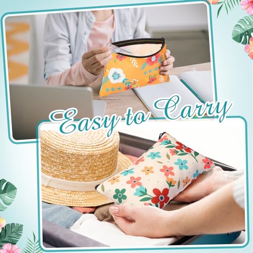 Reginary 20 Pcs Makeup Bags Gifts for Women Canvas Cosmetic Bags with Zipper Mothers Day Bulk Gift Travel Purse Organizer Pouch Accessory, Toiletry Large Capacity,7 x 4.3 Inch - style: Flower