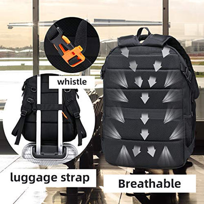 FENGDONG Durable Waterproof Travel Laptop Backpack 17.3 inch,Large College Backpack Bookbag for Men & Women Business Backpack with USB Charging Port and Headset Port Black - color: A3-black
