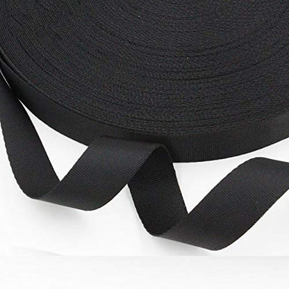 Flat Nylon Webbing Strap, 1 Roll 10 Yards 2 Inch Wide Polypropylene Heavy Straps for Bags, Canoe Seat, Slings, Outdoor Climbing and DIY Making Luggage Strap, Pet Collar, Backpack Repairing (Black)