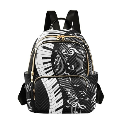 ALAZA Mini Backpack Purse for Women Lightweight Girls Small Size Music Note Piano School Teens College Traveling - color: Music Note Piano, size: Small