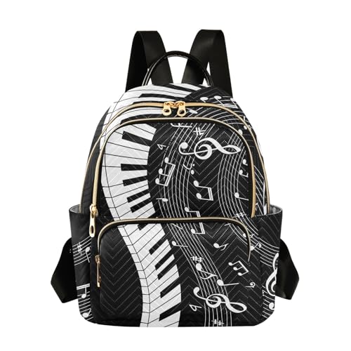 ALAZA Mini Backpack Purse for Women Lightweight Girls Small Size Music Note Piano School Teens College Traveling - color: Music Note Piano, size: Small