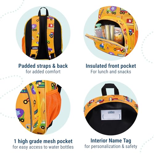 Wildkin 12 Inch Toddler Backpack for Kids, Under Construction - color: Under Construction, size: 12 x 10 x 4.5 inches