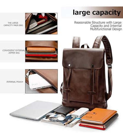 KingTo Anti Theft Laptop Backpack for Men Women, Lightweight Travel Bag | Lightweight business backpack, laptop storage and anti-theft travel styling support commute, campus and daily trips - color: Coffee