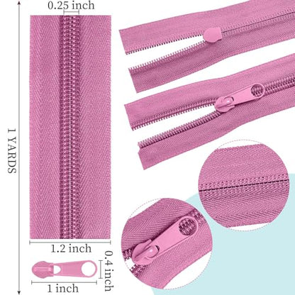 Syhood 24 Colors Zipper Repair Kit, #5 Nylon Coil Sewing Zippers Sewing Supplies Zipper Tape Zippers by the Yard with 96 Pcs Zip Pulls Sliders Purse Hardware for Bags Making(24yard,Macaron) - color: Macaron
