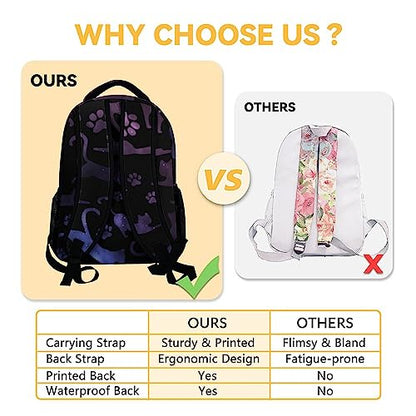 Personalized Cat Backpack with Lunch Box and Pencil Case, 16 Inch Cat Theme Bookbag with Adjustable Straps, Durable, Lightweight, Large Capacity, School Backpack for Girls Women - color: Color-2-3