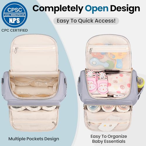 Tealari 4 in 1 Convertible Diaper Bag Backpack,Waterproof Baby Diaper Bag with Changing Pad,Converts into Baby Tote Bag,Diaper Backpack,Stroller Bag and Crossbody Diaper Bag - color: Gray