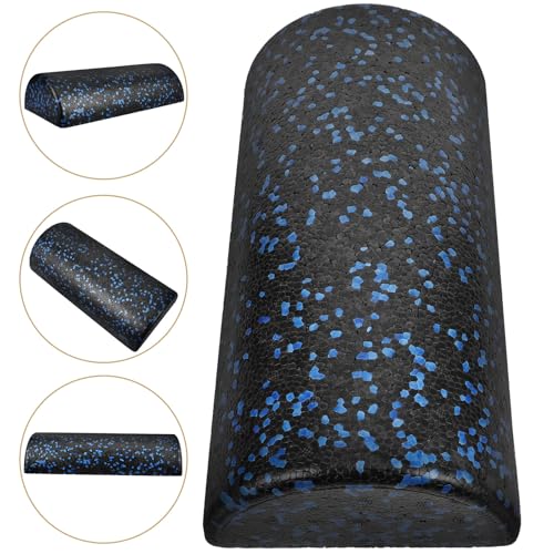 Cabilock Semicircle Yoga Half Roller Epp Foam Muscle Massage Roller for Back and Balance Training, 30cm Black-Blue Yoga Fitness Equipment for Pilates and Stretching