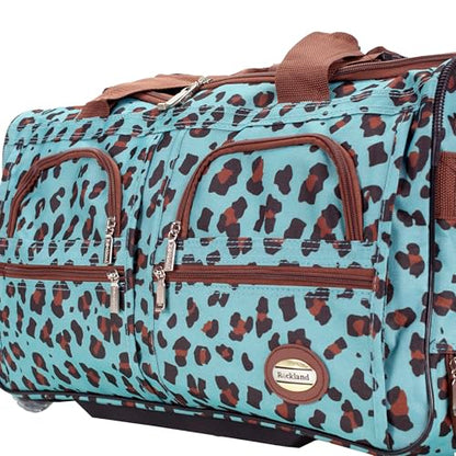 Rockland Rolling Duffel Bag, Black, 22" - color: BLUELEOPARD, size: 22"
