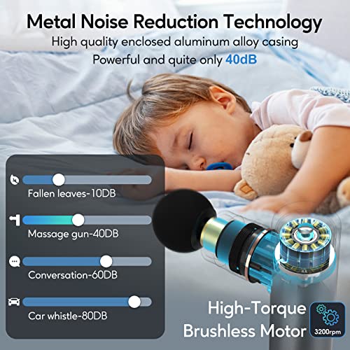 arboleaf Massage Gun Deep Tissue, Full-Metal Electric Portable Hand Held Massager Gun with Case for Back, Body Sore Muscles, Pain Relief, Office, Home, Athletes - color: Medium Gray