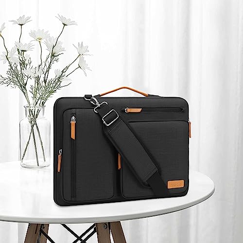 MOSISO 360 Protective Laptop Shoulder Bag,13-13.3 inch Computer Bag Compatible with MacBook Pro 14, HP, Dell, Lenovo, Asus Notebook,Side Open Messenger Bag with 4 Zipper Pockets&Handle, Black - color: Black, size: 13.3 inch