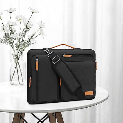 MOSISO 360 Protective Laptop Shoulder Bag,17-17.3 inch Computer Bag Compatible with MacBook, HP, Dell, Lenovo, Asus Notebook,Side Open Messenger Bag with 4 Zipper Pockets&Handle, Black - color: Black, size: 17.3 inch