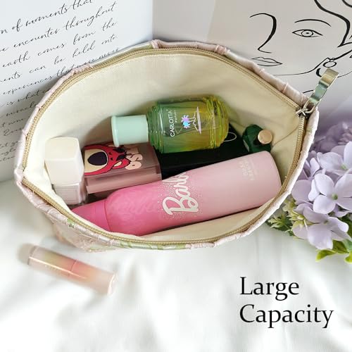 STARDW Cute Floral Makeup Bag Organizer Travel Cosmetic Pouch for Women - color: Embossed Rose