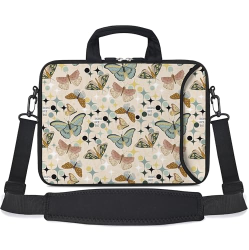 RICHEN 17 inch Laptop Shoulder Bag Carrying Case with Handle Fits 15.6/16/17/17.3/17.4 inch Laptop Notebook (Butterflies Wishes, 16-17.3 inch) - color: Butterflies Wishes