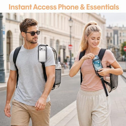 TILYMOL Clear Backpack Stadium Approved, Clear Bag with Phone Pocket, Large - color: Black, size: Large