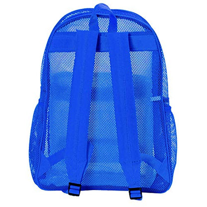 K-Cliffs Heavy Duty Mesh Backpack Quality Classic Student Net Bookbag Durable See Through Simple Netting Daypack Basic School Bag Royal Blue - color: Royal Blue
