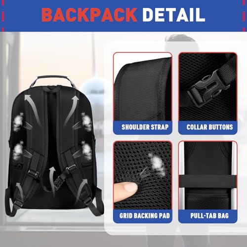 Z-MGKISS Large Travel Backpack for Men, 18.4 Inch Laptop backpack, TSA Flight Approved, Water Resistant, Business Work Bag with USB Charging Port, Extra large Backpacks, Blue - color: Blue-1