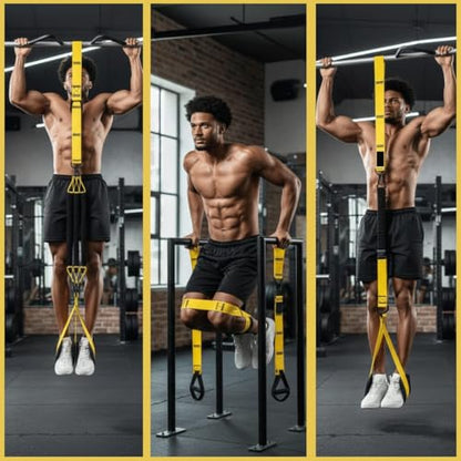 Pull Up Assistance Bands – Heavy Duty Adjustable Pull Up Assist Bands with Foot & Knee Support for Pull Up Bar, Pull Up Resistance Bands for Home Gym, Strength Training Equipment, Yellow