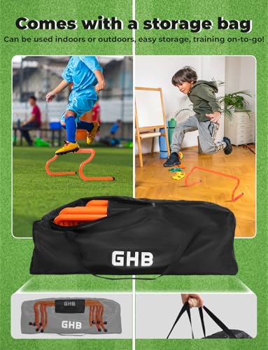 GHB Agility Hurdles 8" Speed Agility Training Hurdles, Detachable Sturdy Hurdles Training Equipment Set with Carry Bag for Kids,Athletes,Soccer,Basketball - size: 17 Pack