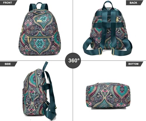 Pealwel Mini Backpack Purse for Women,Small Nylon backpacks for Ladies Backpacks Women Anti Theft Travel Bag (Bohemian) - color: Bohemian