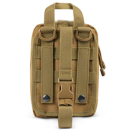 First Aid Pouch 1000D Nylon Tactical Molle Tear Away Medical Pouch Empty Utility Pouch for Outdoor Activities Medical Supplies Camping Hiking Travel,Bag Only - color: Khaki