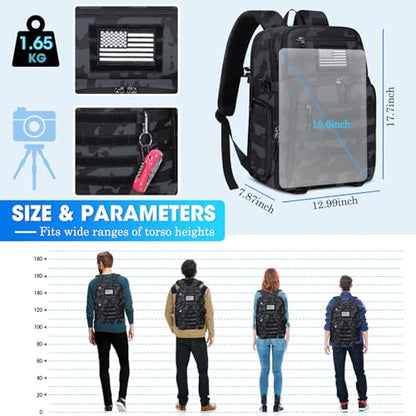 SDYSM Camera Backpack Bag Professional for DSLR/SLR Mirrorless Camera Waterproof 15.6 inch Tactical Camera Bags for Photographers with Rain Cover, Tripod Holder, Small Bag Photography Backpack Case - color: Camouflage Blue